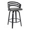Armen Living Jayden 26" Counter Height Swivel Gray Faux Leather and Black Wood Bar Stool LCJYBAGRBL26 - alternate 1